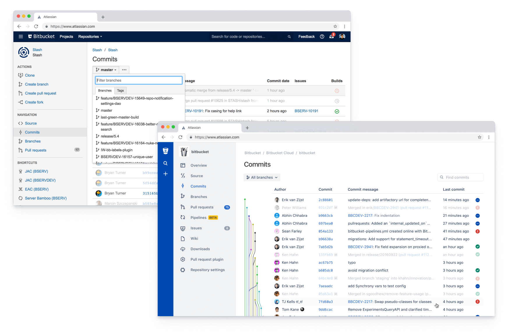 A side-by-side comparison of an ADG3 product and an Server product