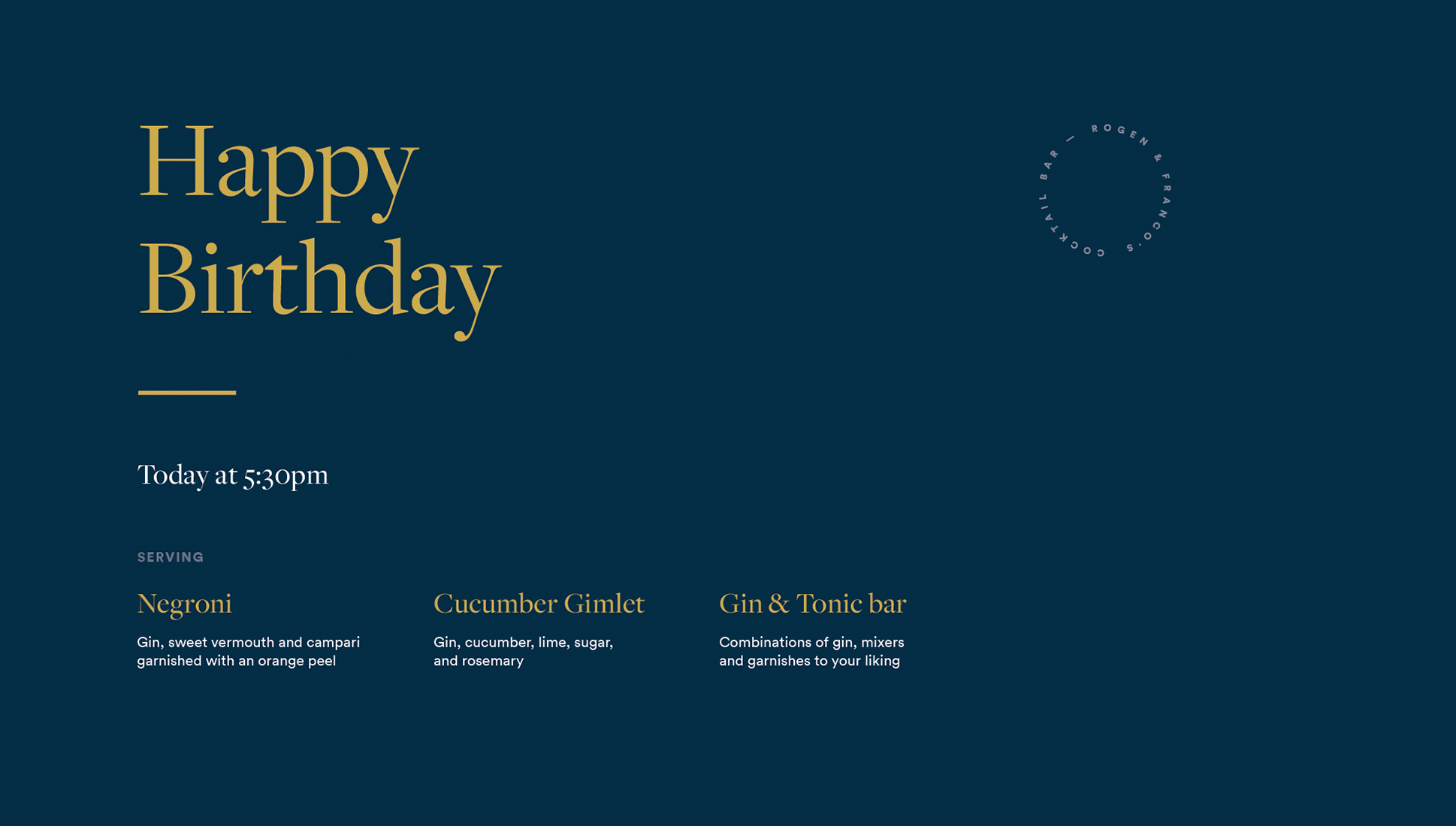 A screen designed for Rogen & Franco's events